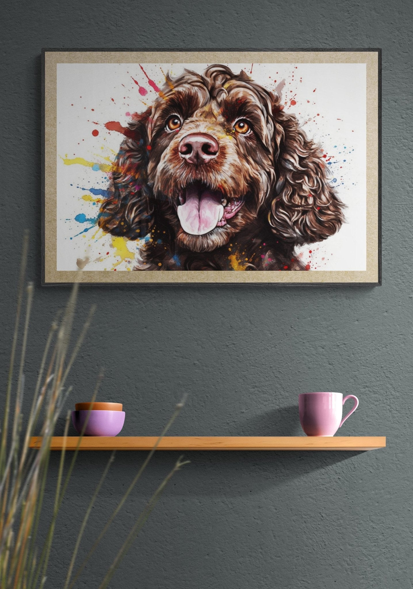 Chocolate Cockapoo Poster Print. Watercolour Dog Art & Prints Gift for Dog Lover, Painting for Doodle Mom, Dad. Abstract Art - Matte Paper - Colourful wall art by Canvasity Crafts