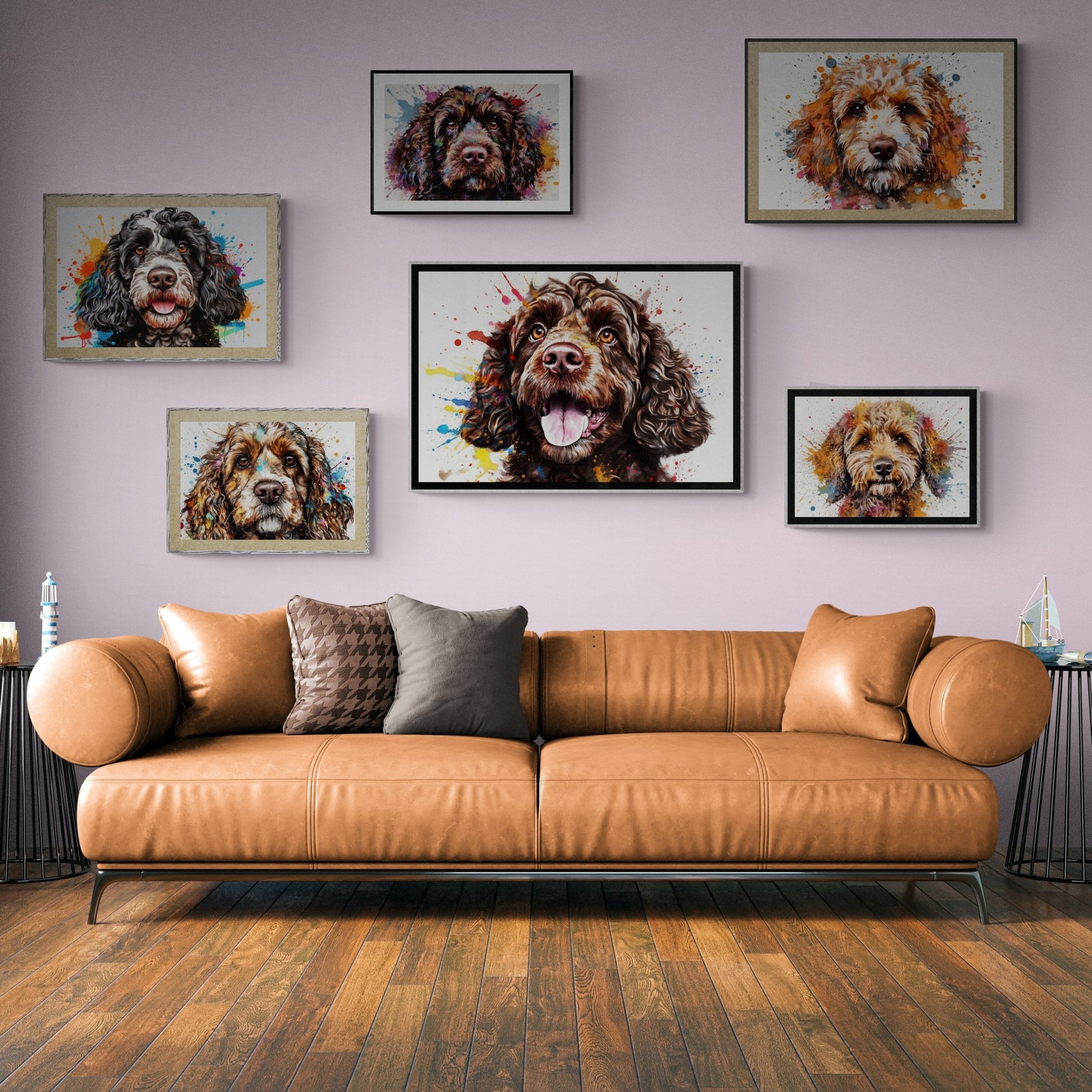 Chocolate Cockapoo Poster Print. Watercolour Dog Art & Prints Gift, Painting for Doodle Dog Mom, Dad. Abstract Art, Cavapoo Labradoodle - Matte Paper - Colourful wall art by Canvasity Crafts