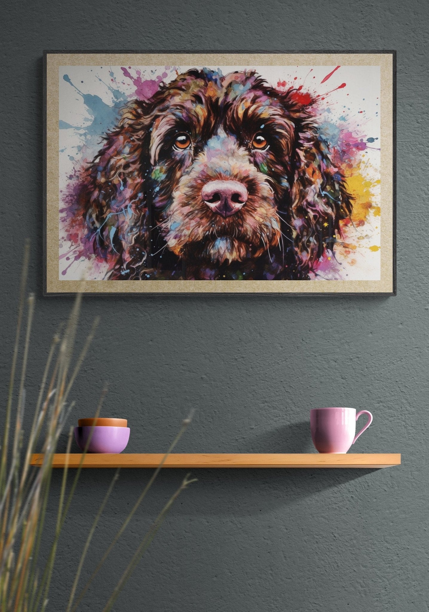 Chocolate Cockapoo Poster Print. Watercolour Dog Art & Prints Gift, Painting for Doodle Dog Mom, Dad. Abstract Art, Cavapoo Labradoodle - Matte Paper - Colourful wall art by Canvasity Crafts