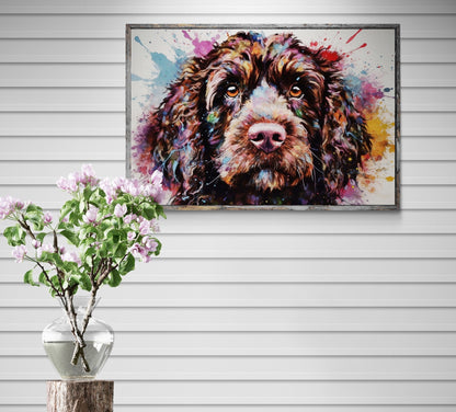 Chocolate Cockapoo Poster Print. Watercolour Dog Art & Prints Gift, Painting for Doodle Dog Mom, Dad. Abstract Art, Cavapoo Labradoodle - Matte Paper - Colourful wall art by Canvasity Crafts