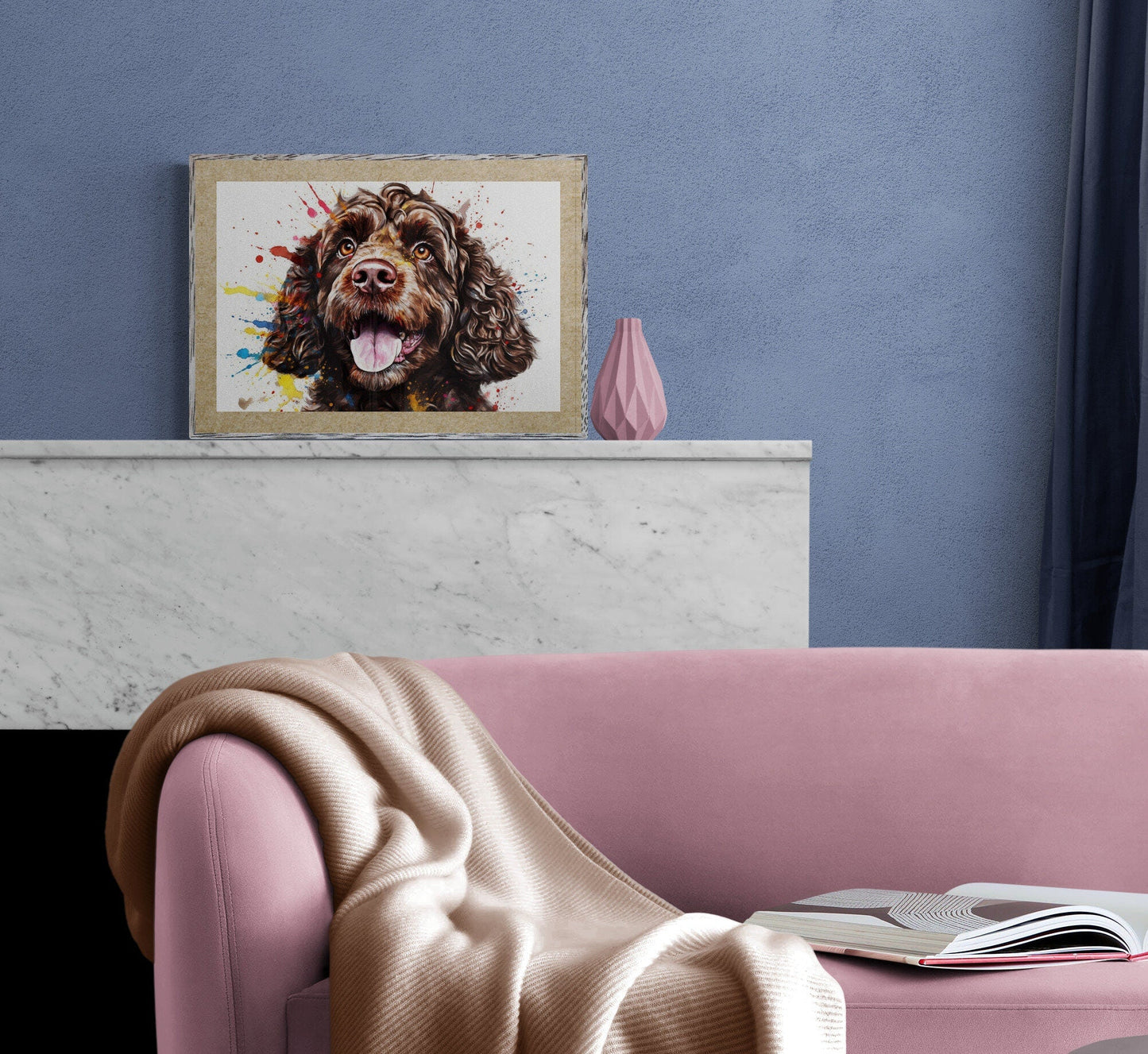 Chocolate Cockapoo Poster Print. Watercolour Dog Art & Prints Gift, Painting for Doodle Dog Mom, Dad. Abstract Art, Cavapoo Labradoodle - Matte Paper - Colourful wall art by Canvasity Crafts