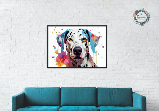 Colorful Dalmatian Poster - Colorful Watercolor Pop Art Print, Animal Wall Art Gift for Dog Lovers, Mom, Dad - Posters - Colourful wall art by Canvasity Crafts