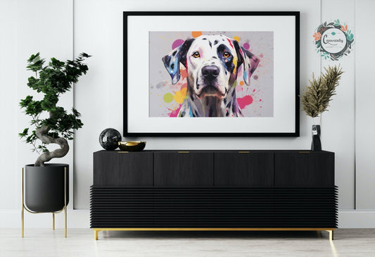 Colorful Dalmatian Poster - Colorful Watercolor Pop Art Print, Animal Wall Art Gift for Dog Lovers, Mom, Dad - Posters - Colourful wall art by Canvasity Crafts