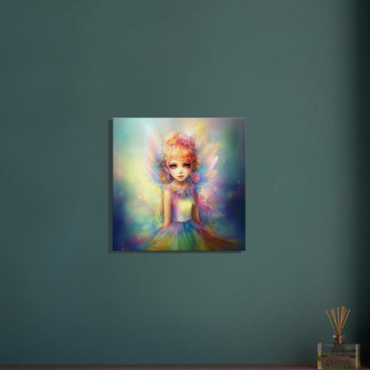 Enchanting Rainbow Pixie Fairy Canvas Print - Square Wall Art Painting Picture for kids room, teen gift, daughter present - Canvas - Colourful wall art by Canvasity Crafts