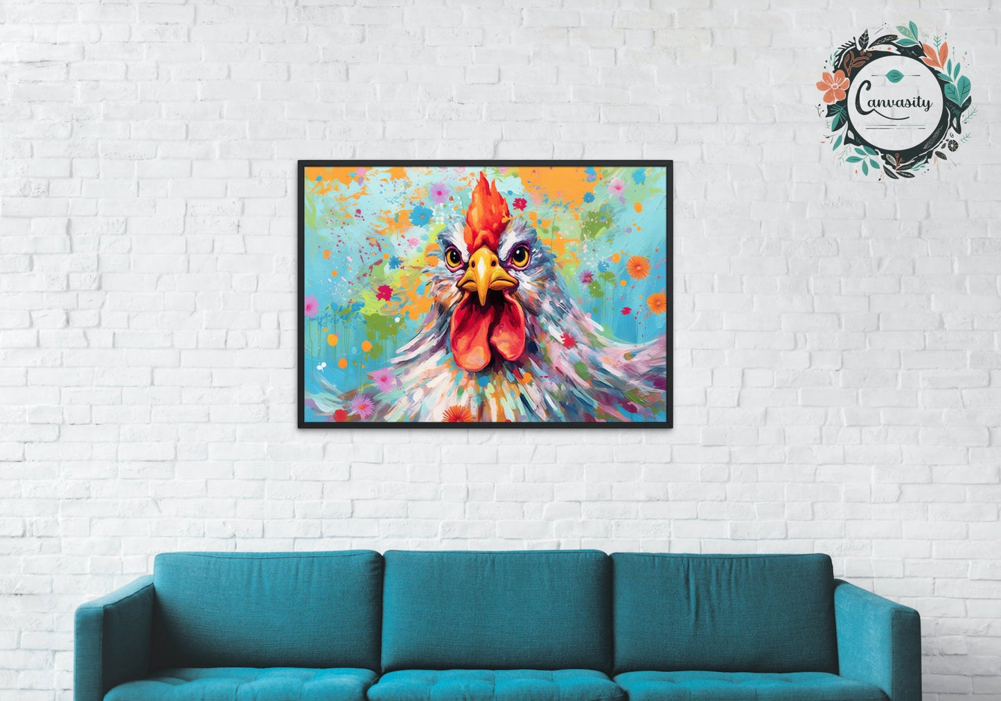 Exquisite Chicken Print - Unframed - Matte Paper - Colourful wall art by Canvasity Crafts