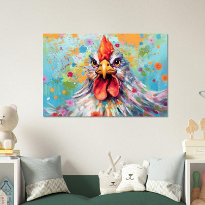 Exquisite Chicken Print - Unframed - Matte Paper - Colourful wall art by Canvasity Crafts