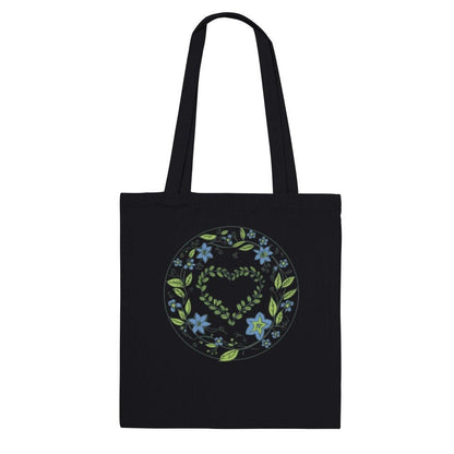 Flowery Heart Tote Bag - Cotton Eco-Friendly Cute Floral Reinforced Tote Bag - Flowery Heart Gift - Accessories - Colourful wall art by Canvasity Crafts