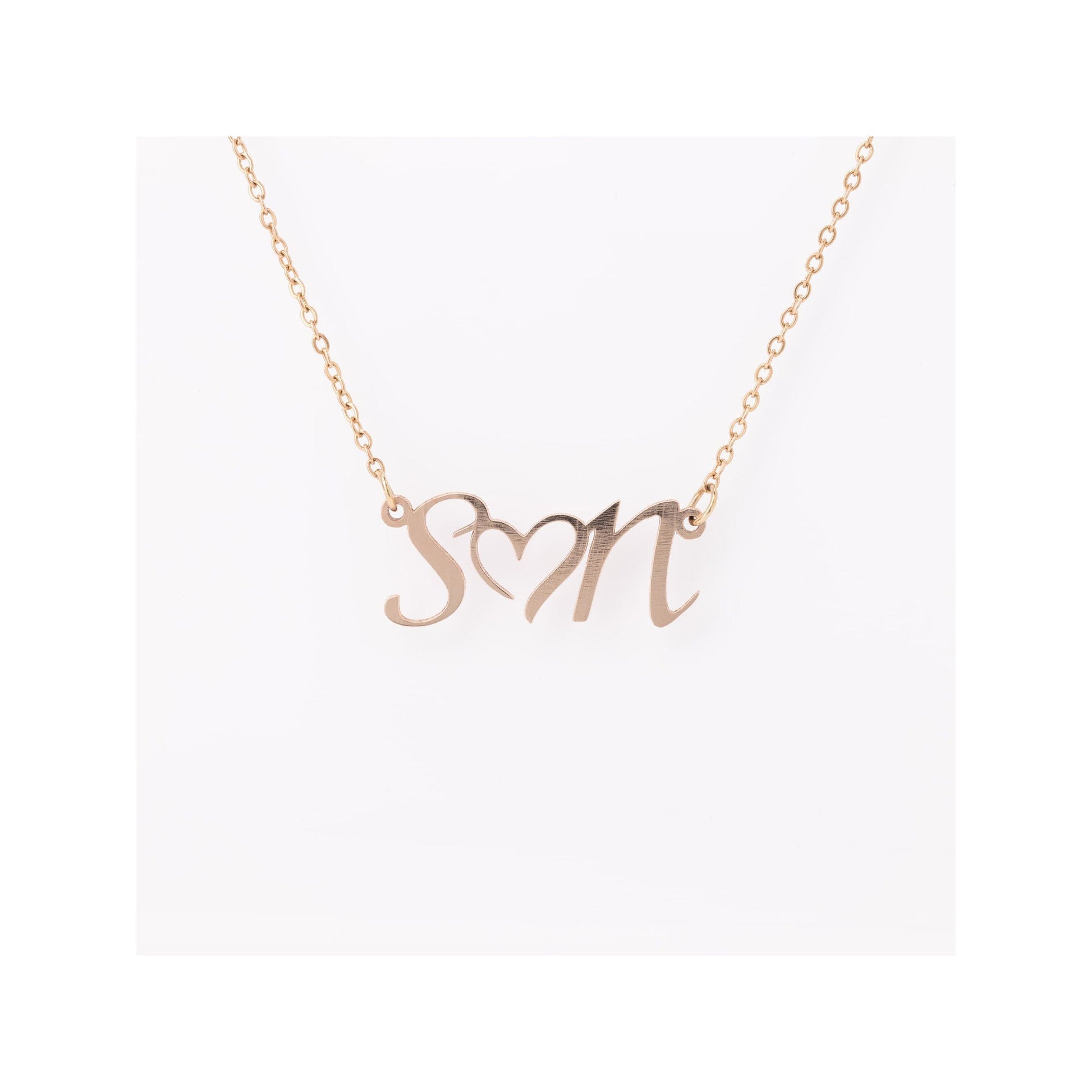 Personalized Name Necklace Heart | Double Initials | Great Gift For Wife or Girlfriend - CanvasityCrafts - Free Shipping