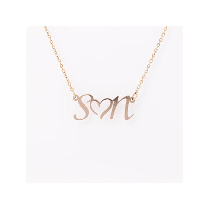 Personalized Name Necklace Heart | Double Initials | Great Gift For Wife or Girlfriend - CanvasityCrafts - Free Shipping