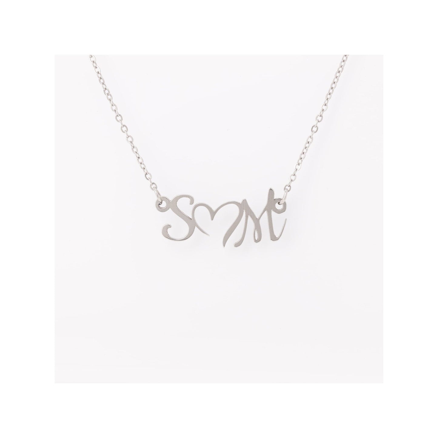 Personalized Name Necklace Heart | Double Initials | Great Gift For Wife or Girlfriend - CanvasityCrafts - Free Shipping