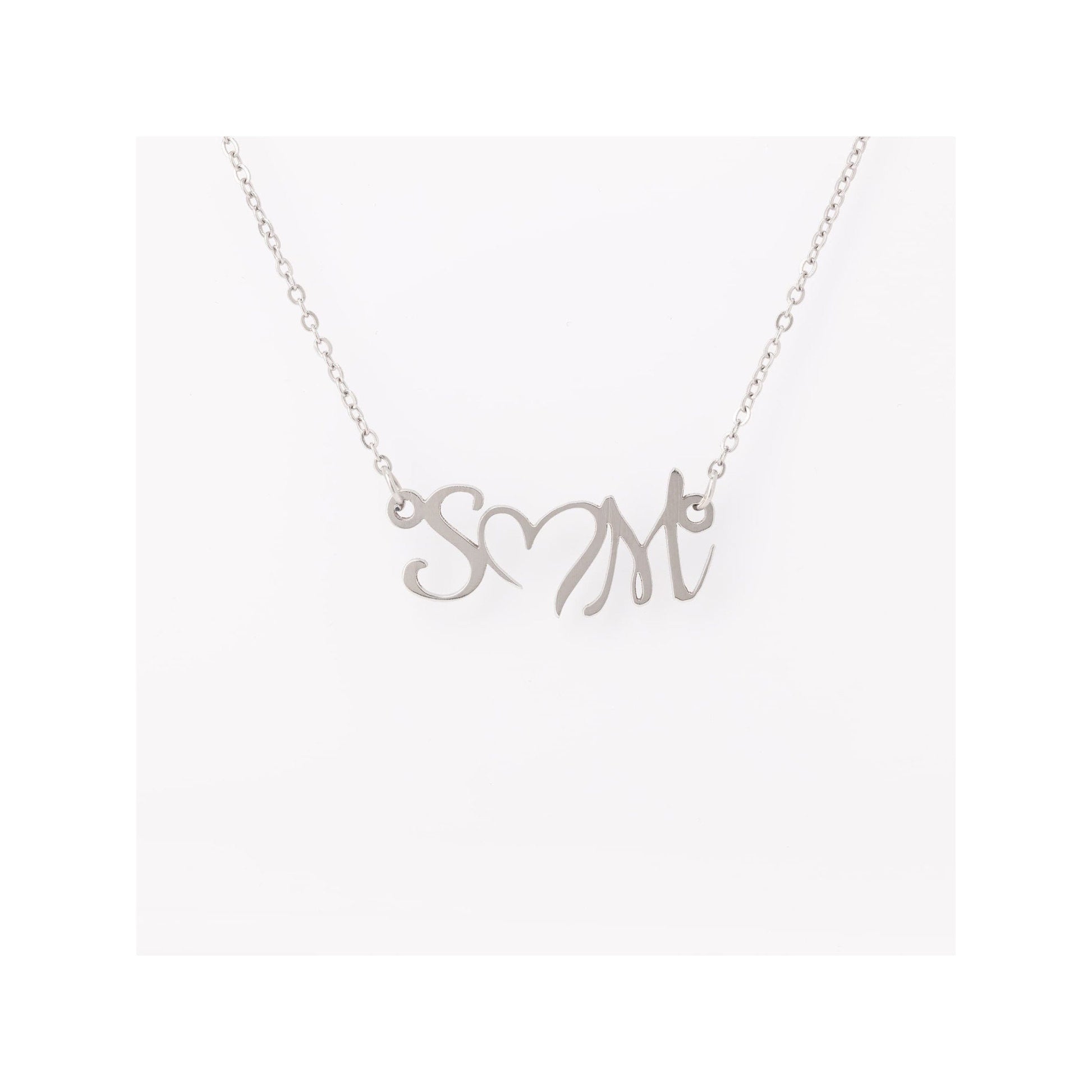 Personalized Name Necklace Heart | Double Initials | Great Gift For Wife or Girlfriend - CanvasityCrafts - Free Shipping