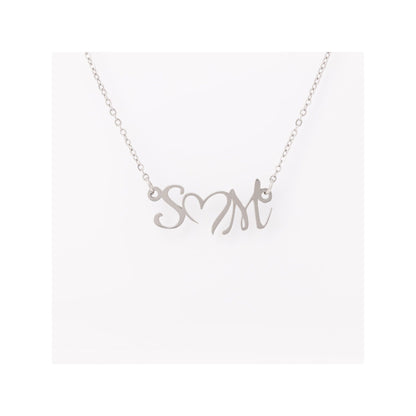 Personalized Name Necklace Heart | Double Initials | Great Gift For Wife or Girlfriend - CanvasityCrafts - Free Shipping