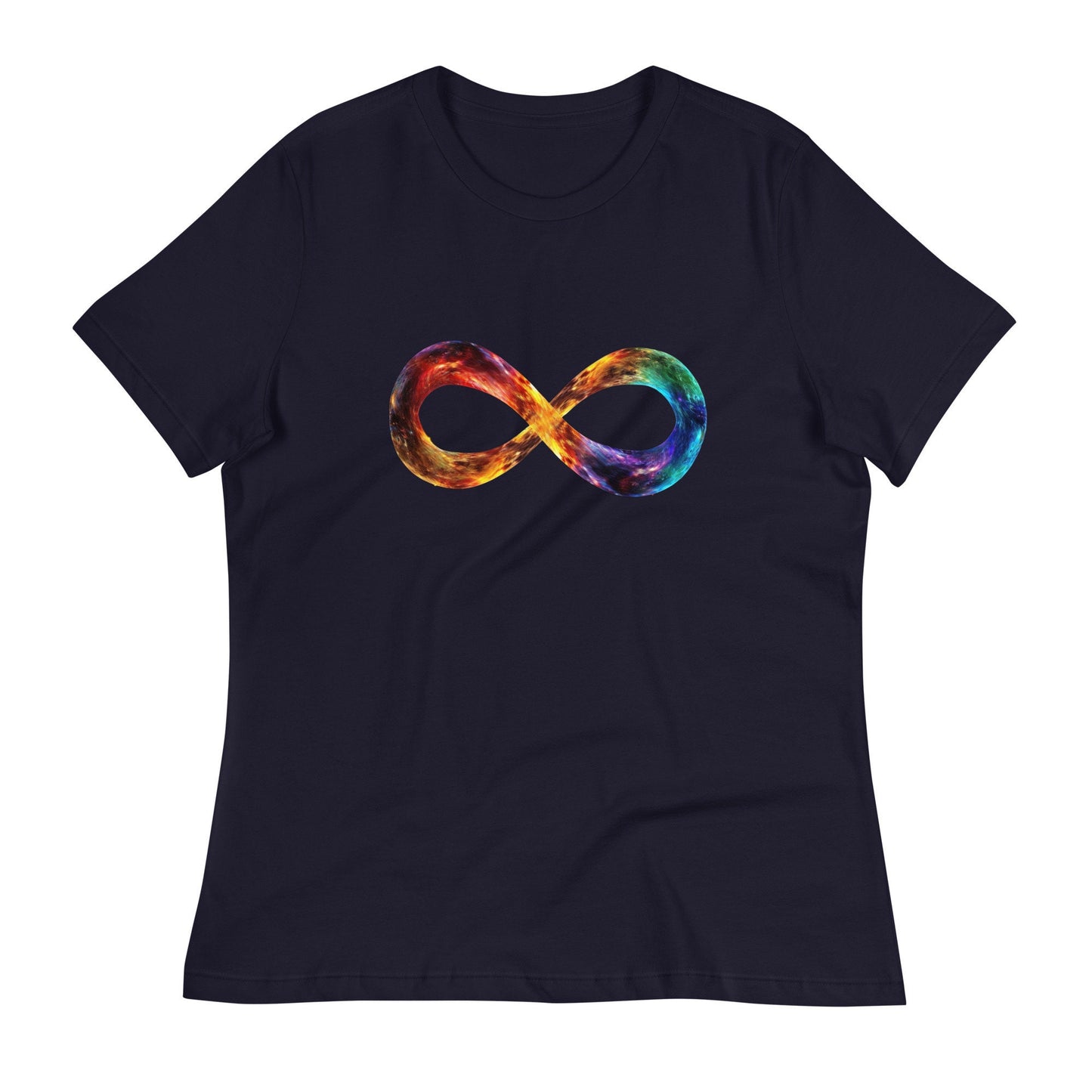 Colorful Infinity Symbol T-Shirt | Autism Awareness | Neurodiversity | Space | Gift for Autistic or Neurodiverse | Women’s Relaxed Fit Tee - CanvasityCrafts - Free Shipping