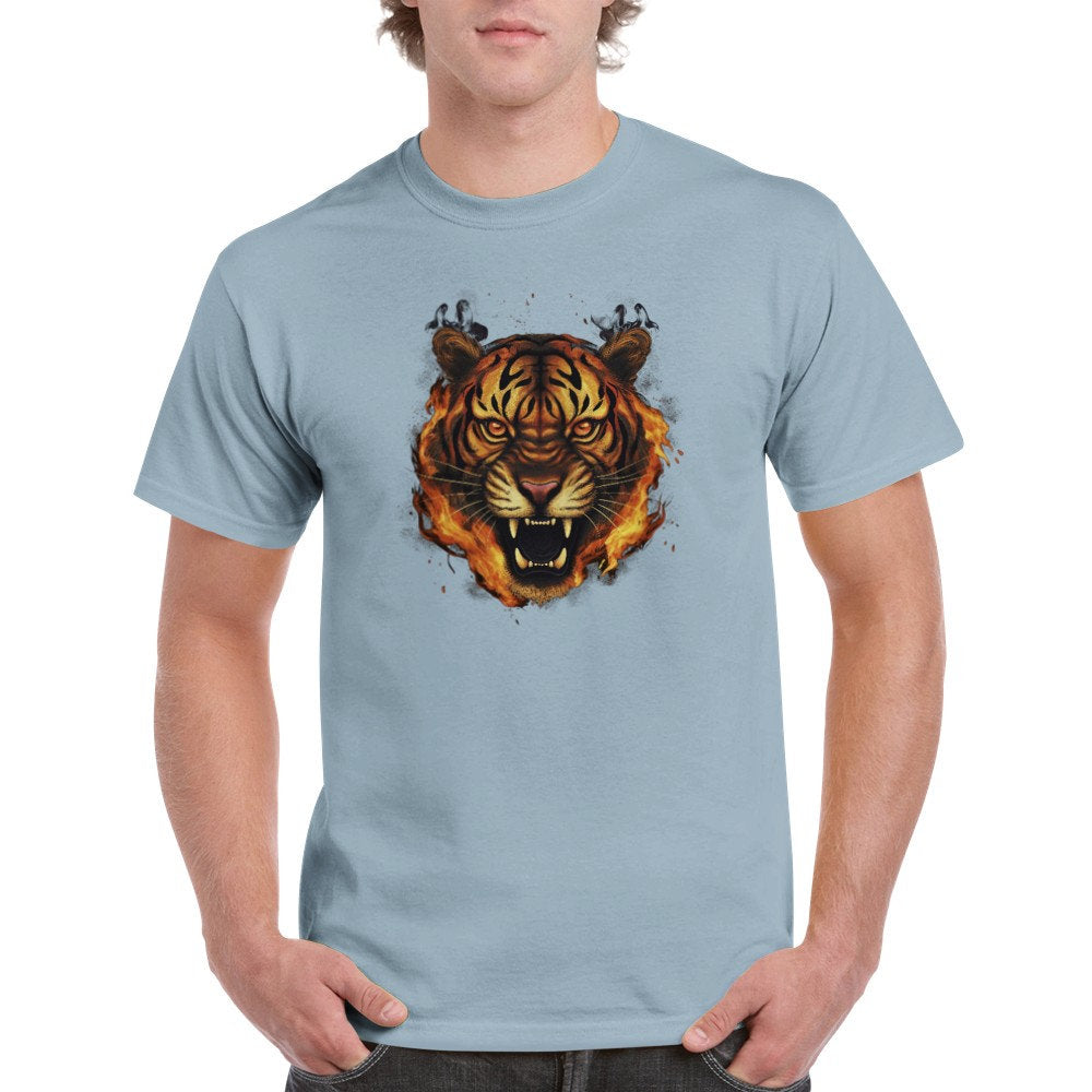 Flame Tiger T-Shirt - Unique Tee for Fire Tiger Lover! Great gift. Unisex shirt, various colors - CanvasityCrafts - Free Shipping