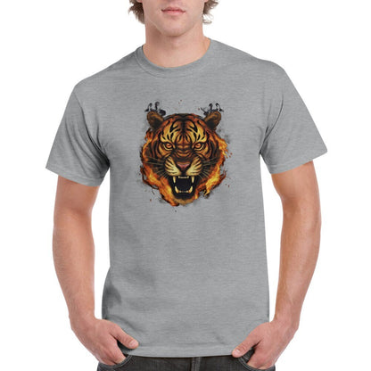 Flame Tiger T-Shirt - Unique Tee for Fire Tiger Lover! Great gift. Unisex shirt, various colors - CanvasityCrafts - Free Shipping