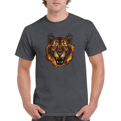 Flame Tiger T-Shirt - Unique Tee for Fire Tiger Lover! Great gift. Unisex shirt, various colors - CanvasityCrafts - Free Shipping