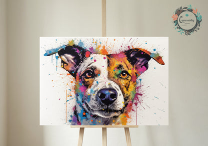 Jack Russell Terrier Poster - Colorful Watercolor Pop Art Print, Animal Wall Art Gift for Dog Lovers, Mom, Dad - CanvasityCrafts - Free Shipping