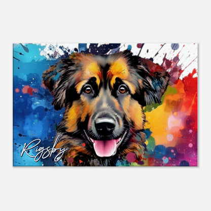 Jonty, Rigsby and Micah on Canvas. Colourful Paint Splash Bernedoodle and Sheparnese Dog Art & Prints - CanvasityCrafts - Free Shipping