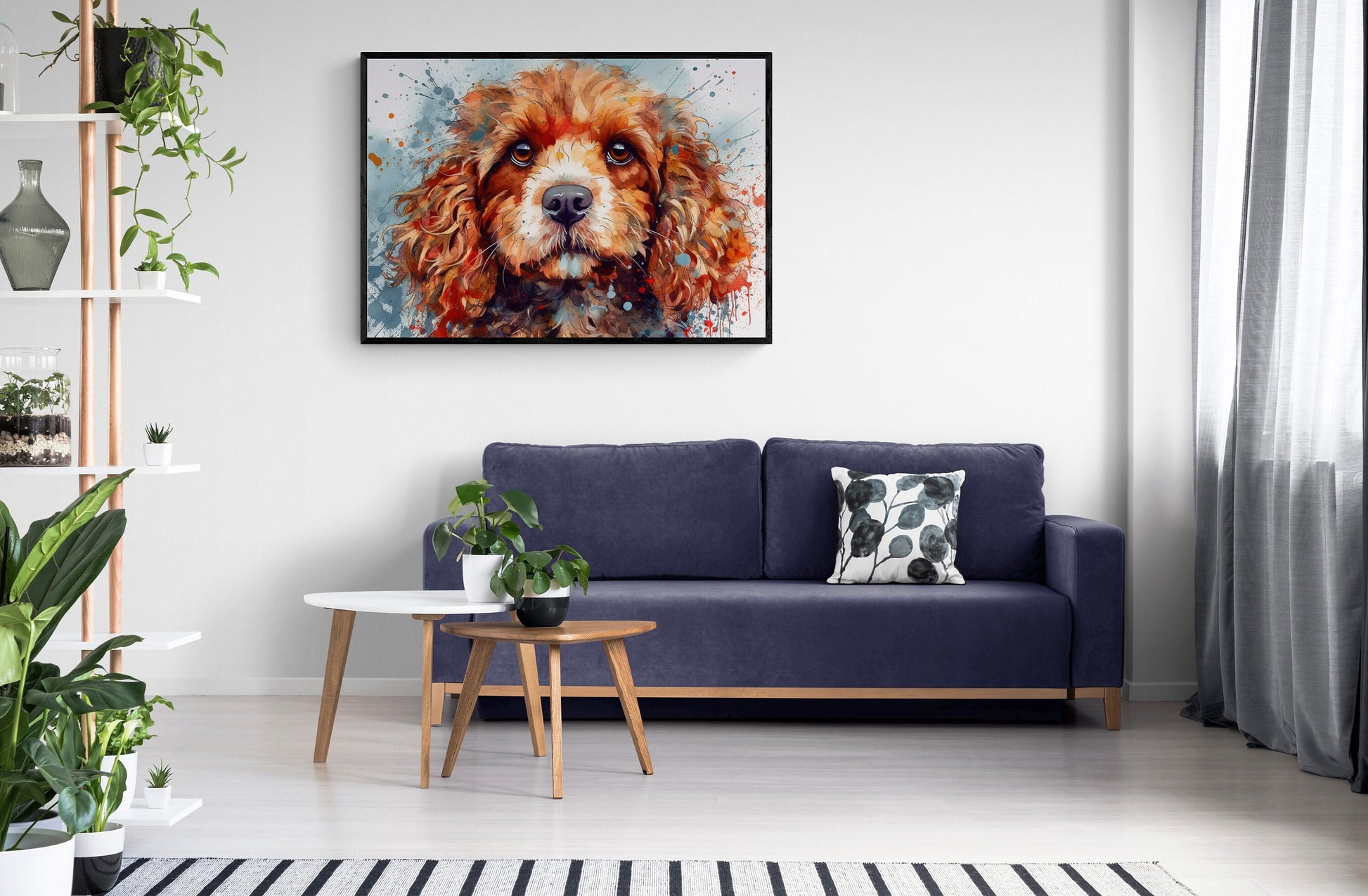 Watercolour Cavapoo Poster Print. Unframed Abstract Colourful Dog Art Gift for Dog Lovers. Paint Splash Painting for Doodle Mom - CanvasityCrafts - Free Shipping