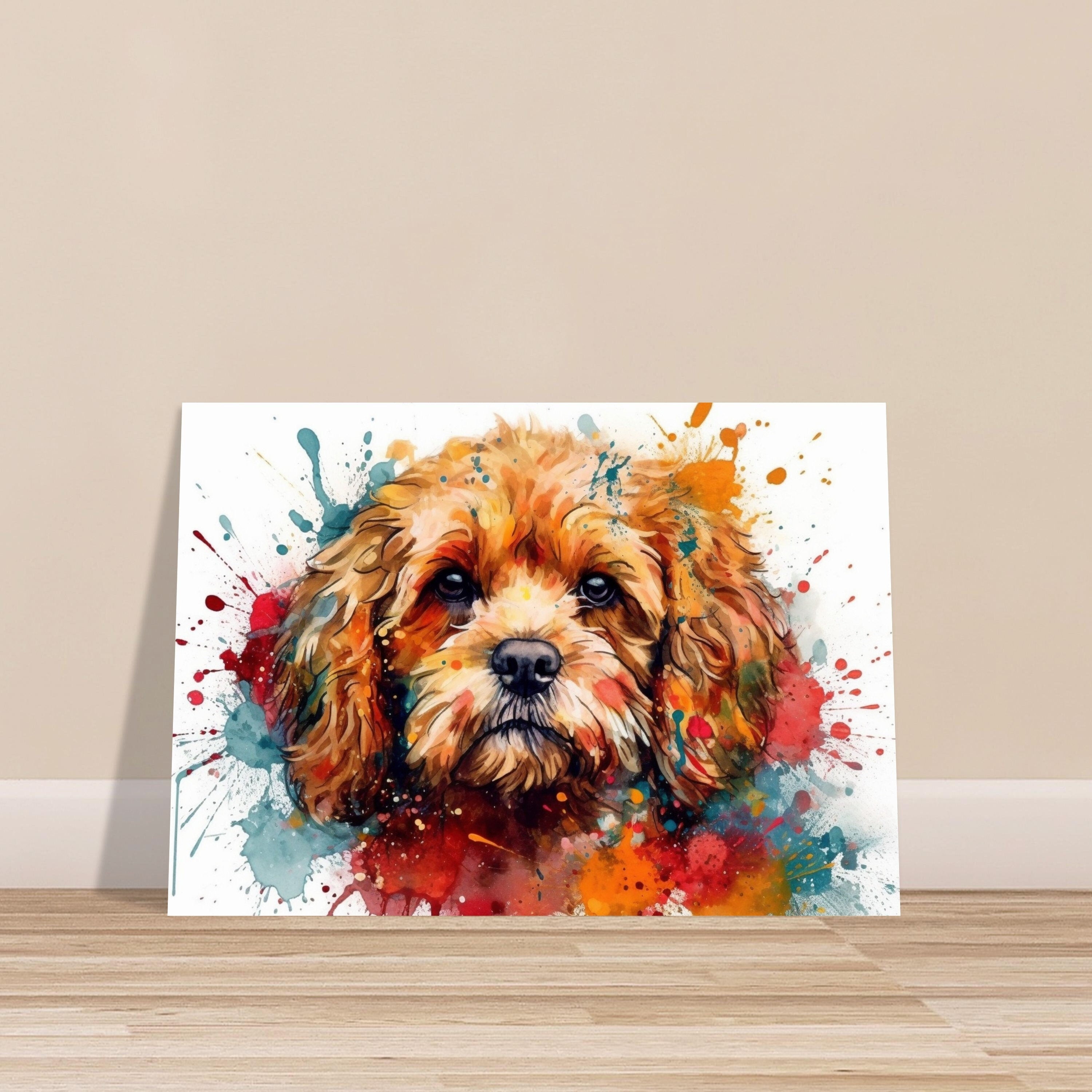 Phantom Abstract Cavapoo Paint Splash Cavapoo Poster Print. Unframed Abstract Colourful Dog Art ...