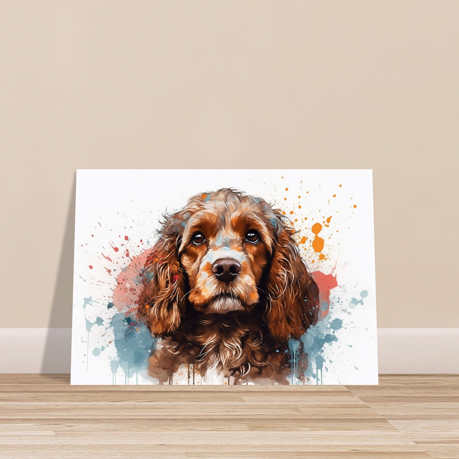 Watercolour Cavapoo Poster Print. Unframed Abstract Colourful Dog Art Gift for Dog Lovers. Paint Splash Painting for Doodle Mom - CanvasityCrafts - Free Shipping