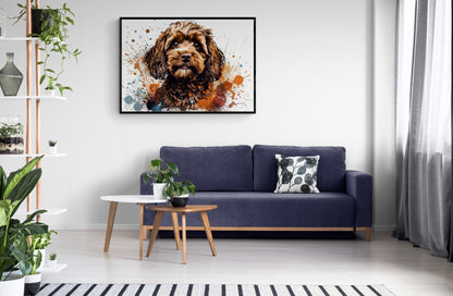 Chocolate Cavapoo Paint Splash Poster Print. Unframed Abstract Colourful Dog Art Gift for Dog Lovers. Watercolour Painting for Doodle Mom - CanvasityCrafts - Free Shipping