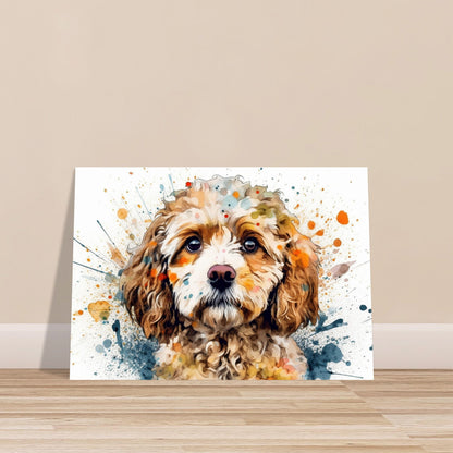 Watercolour Cavapoo Paint Splash Poster Print. Unframed Abstract Colourful Dog Art Gift for Dog Lovers. Painting for Doodle Mom - CanvasityCrafts - Free Shipping