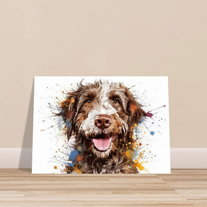 Watercolour Aussiedoodle Paint Splash Poster Print. Unframed Abstract Colourful Dog Art Gift for Dog Lovers. Painting for Doodle Mom - CanvasityCrafts - Free Shipping