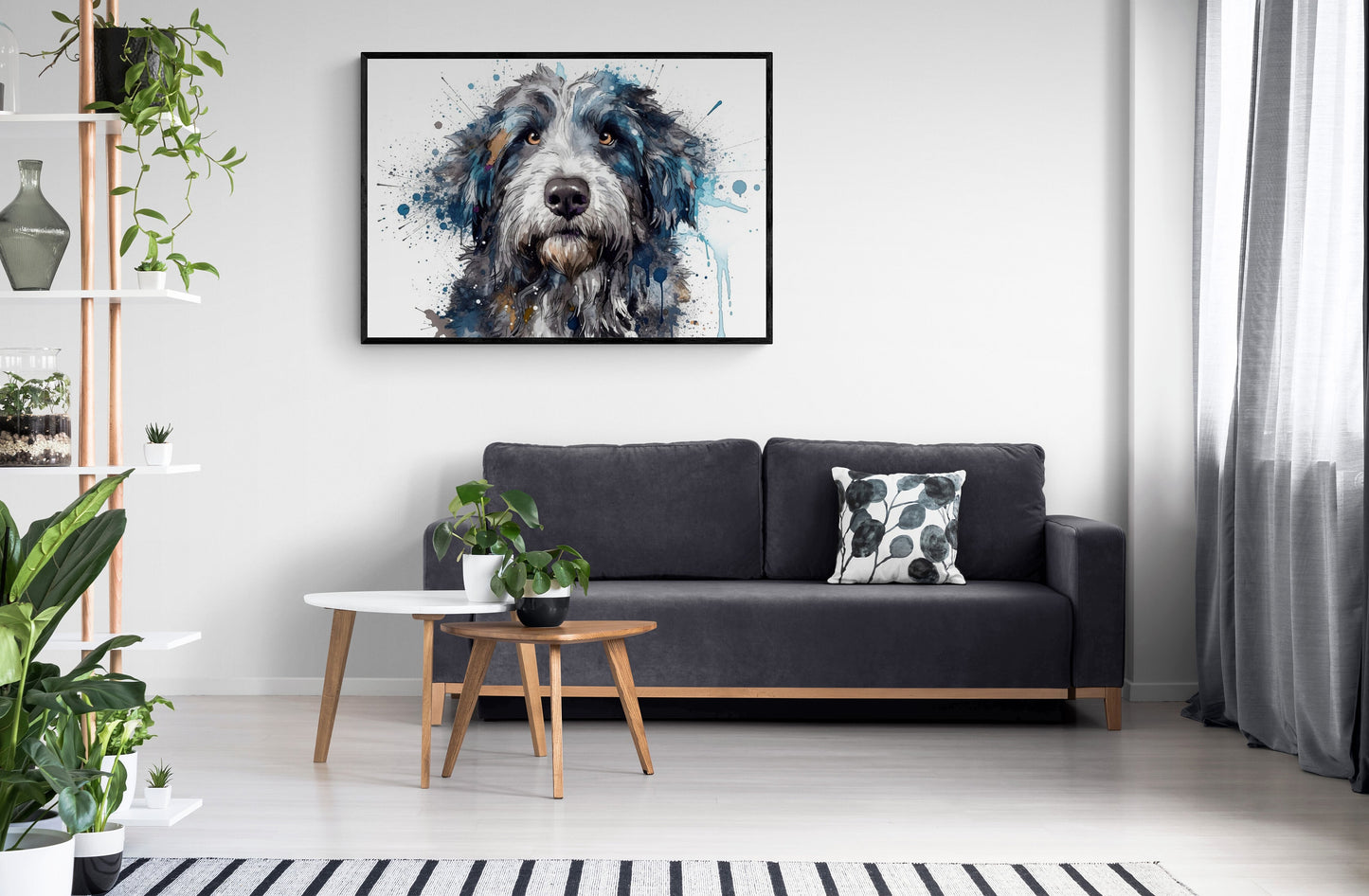 Aussiedoodle Poster Print. Unframed Watercolour Dog Lover Art Gift. Abstract Watercolour Painting for Doodle Mom. Australian Shepherd Poodle - CanvasityCrafts - Free Shipping