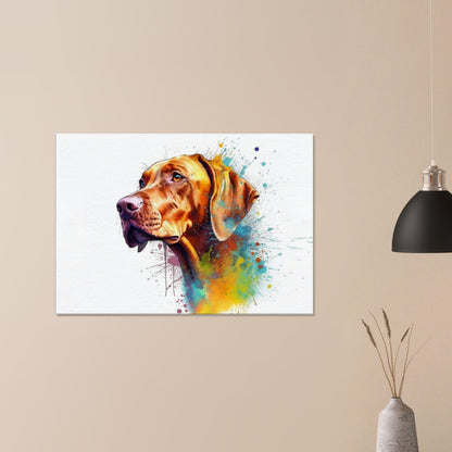 Colourful Hungarian Vizsla Dog Canvas. Unique Paint Splash Painting Print, Watercolour Animal Decor Gift. Splatter Paint Wall Art, Magyar - CanvasityCrafts - Free Shipping