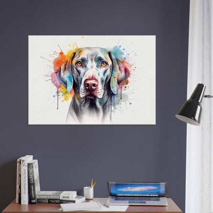 Watercolour Weimaraner Canvas Print. Unique Colourful Dog Painting, Paint Splash Animal Decor Weim Gift, Splatter Paint Wall Art. Grey Ghost - CanvasityCrafts - Free Shipping