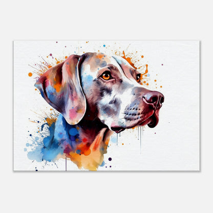 Watercolour Weimaraner Canvas Print. Unique Colourful Dog Painting, Paint Splash Animal Decor, Weim Gift, Splatter Paint Wall Art - CanvasityCrafts - Free Shipping