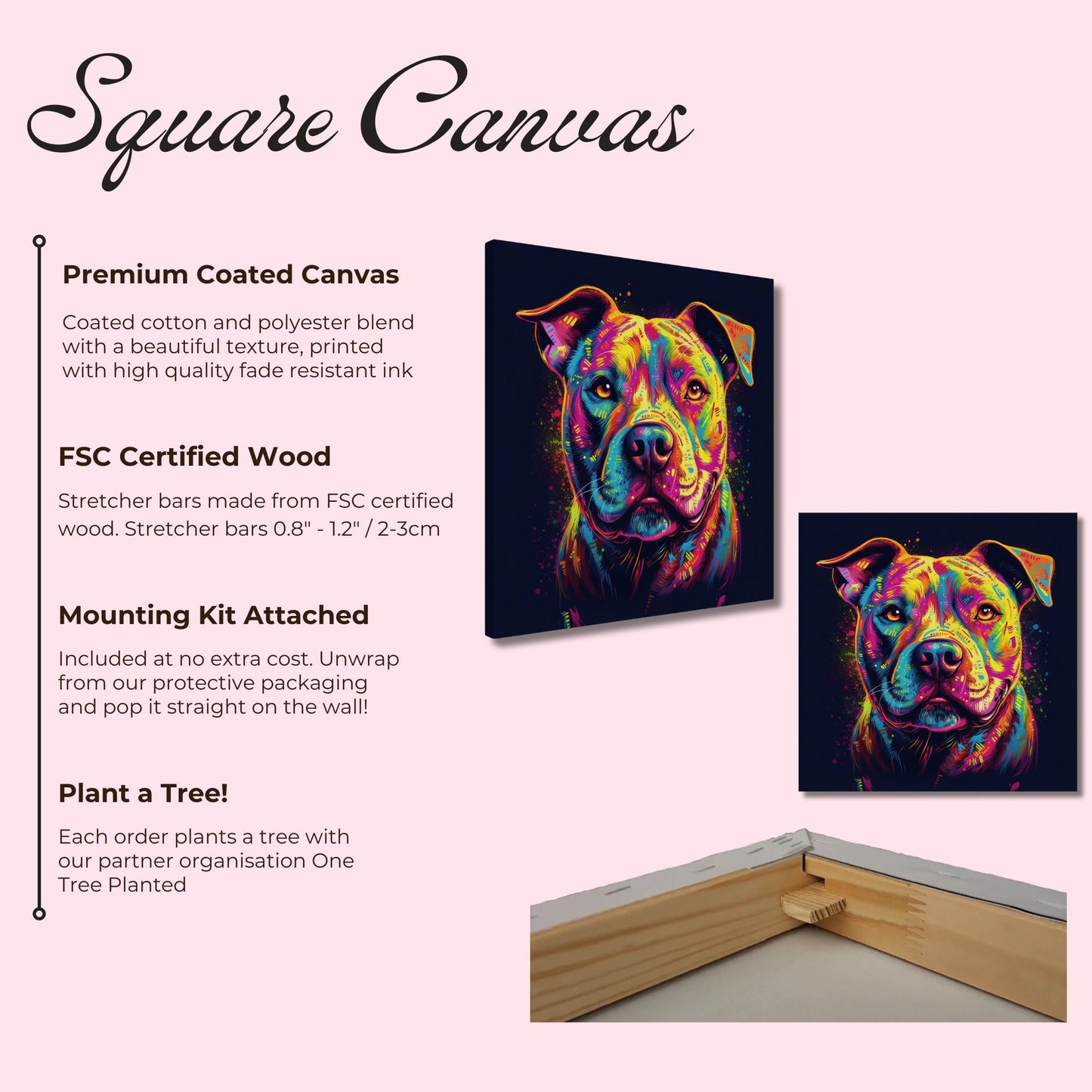 Vibrant Staffordshire Bull Terrier Canvas Print. Unique Abstract Colourful Staffy Dog Neon Painting, Graffiti Animal Decor Gift, Wall Art - CanvasityCrafts - Free Shipping