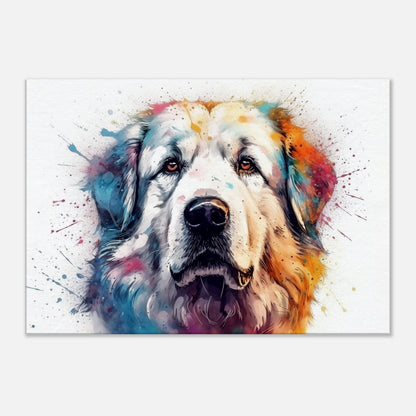 Majestic Great Pyrenees Canvas Print. Watercolor Wall Art Gift for Dog Lovers, Pyrenees Mom, Dad, Rainbow Splatter Painting, Paint Splash - CanvasityCrafts - Free Shipping