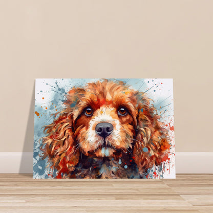 Watercolour Cavapoo Poster Print. Unframed Abstract Colourful Dog Art Gift for Dog Lovers. Paint Splash Painting for Doodle Mom - CanvasityCrafts - Free Shipping