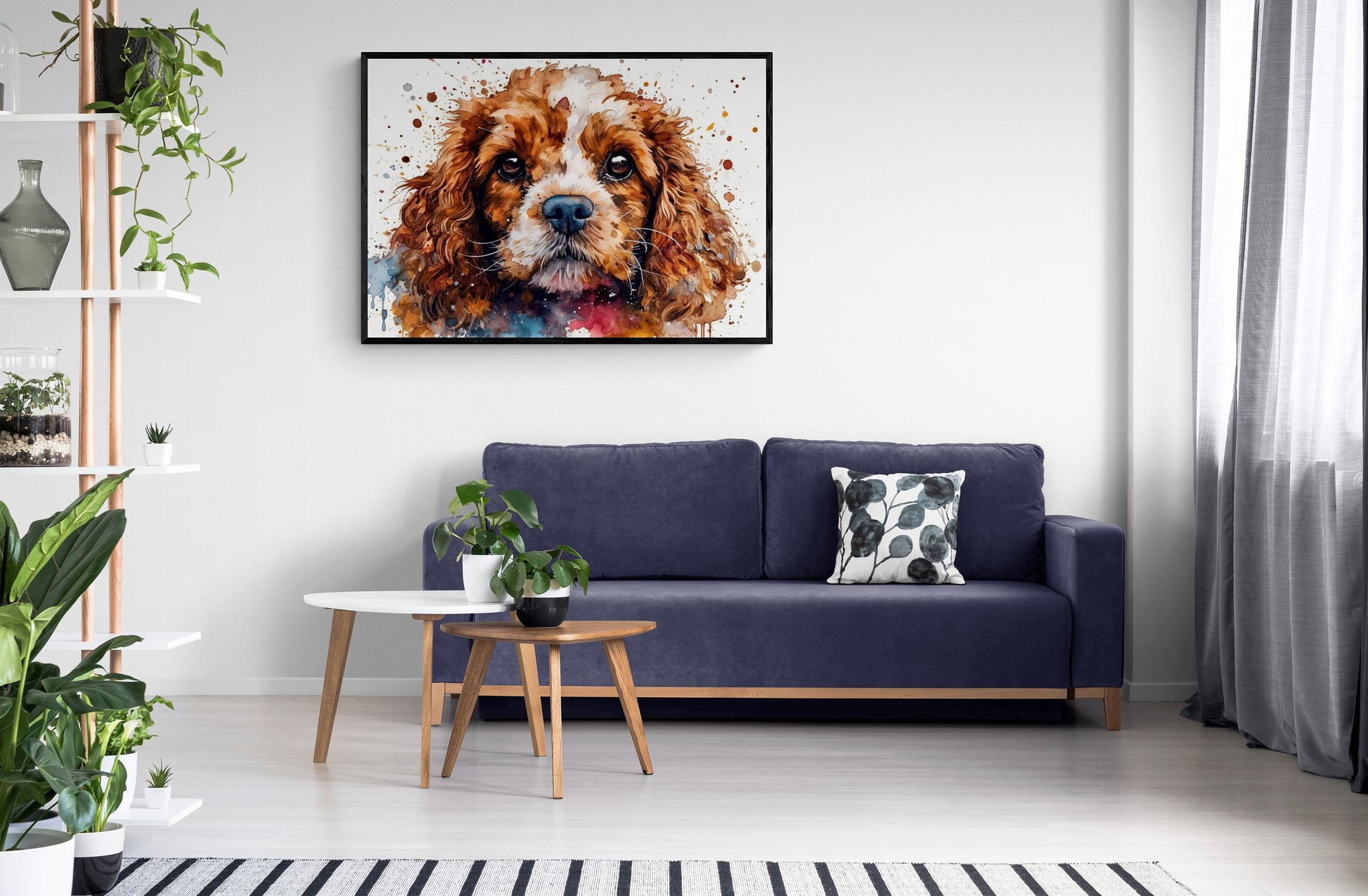 Watercolour Cavapoo Poster Print. Unframed Abstract Colourful Dog Art Gift for Dog Lovers. Paint Splash Painting for Doodle Mom - CanvasityCrafts - Free Shipping