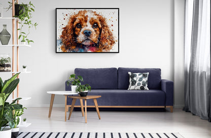 Watercolour Cavapoo Poster Print. Unframed Abstract Colourful Dog Art Gift for Dog Lovers. Paint Splash Painting for Doodle Mom - CanvasityCrafts - Free Shipping