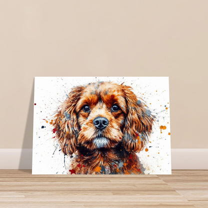 Watercolour Cavapoo Poster Print. Unframed Abstract Colourful Dog Art Gift for Dog Lovers. Paint Splash Painting for Doodle Mom - CanvasityCrafts - Free Shipping