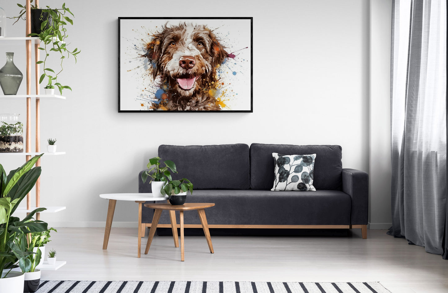 Watercolour Aussiedoodle Paint Splash Poster Print. Unframed Abstract Colourful Dog Art Gift for Dog Lovers. Painting for Doodle Mom - CanvasityCrafts - Free Shipping