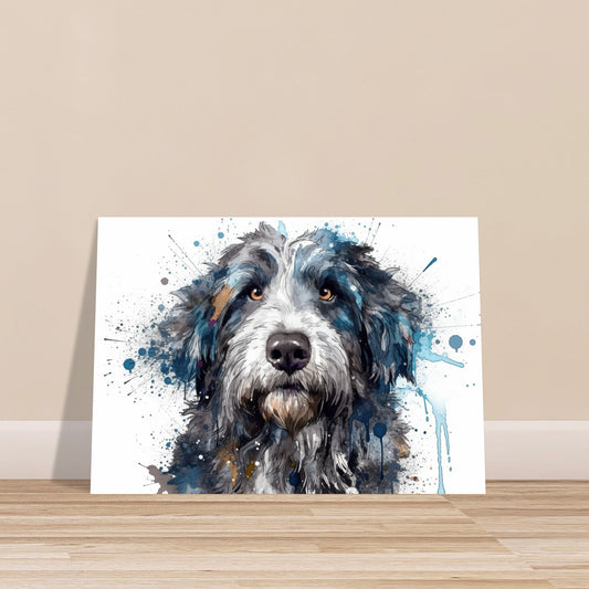 Aussiedoodle Poster Print. Unframed Watercolour Dog Lover Art Gift. Abstract Watercolour Painting for Doodle Mom. Australian Shepherd Poodle - CanvasityCrafts - Free Shipping