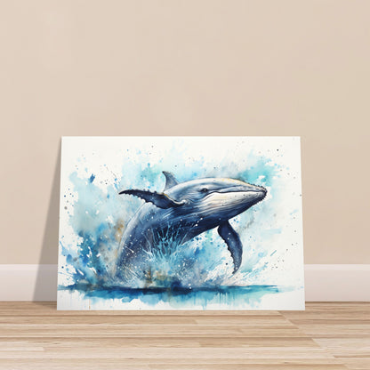 Watercolour Whale Poster Print. Unframed Marine Decor Gift for Sea Life Lovers. Blue humpback whale painting - CanvasityCrafts - Free Shipping