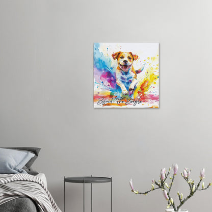 Personalised Beagle on the Beach Canvas Print. Custom Dog Name. Abstract Mom Dad Gift Rainbow Watercolour Pet Memorial Paint Splash Painting - CanvasityCrafts - Free Shipping