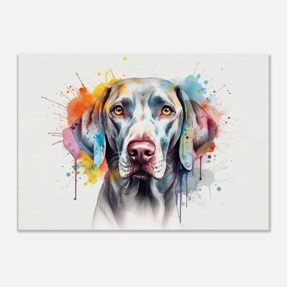 Watercolour Weimaraner Canvas Print. Unique Colourful Dog Painting, Paint Splash Animal Decor Weim Gift, Splatter Paint Wall Art. Grey Ghost - CanvasityCrafts - Free Shipping