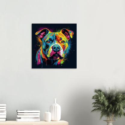 Abstract Staffordshire Bull Terrier Canvas Print. Unique Colourful Staffy Dog Neon Painting, Graffiti Animal Decor Gift, Vibrant Wall Art - CanvasityCrafts - Free Shipping