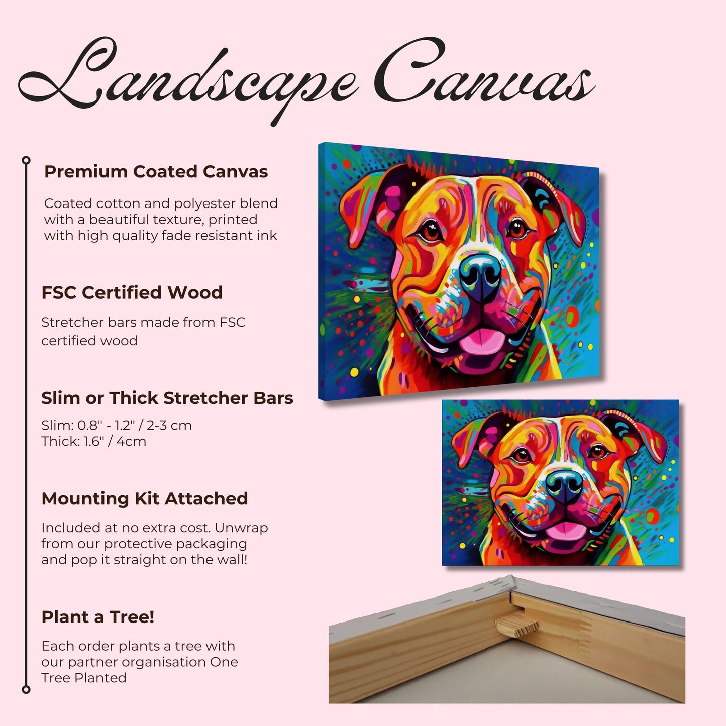 Neon Staffordshire Bull Terrier Canvas Print. Unique Street Art Staffy Dog Painting, Pop Art Animal Decor Gift, Graffiti Paint Wall Art - CanvasityCrafts - Free Shipping