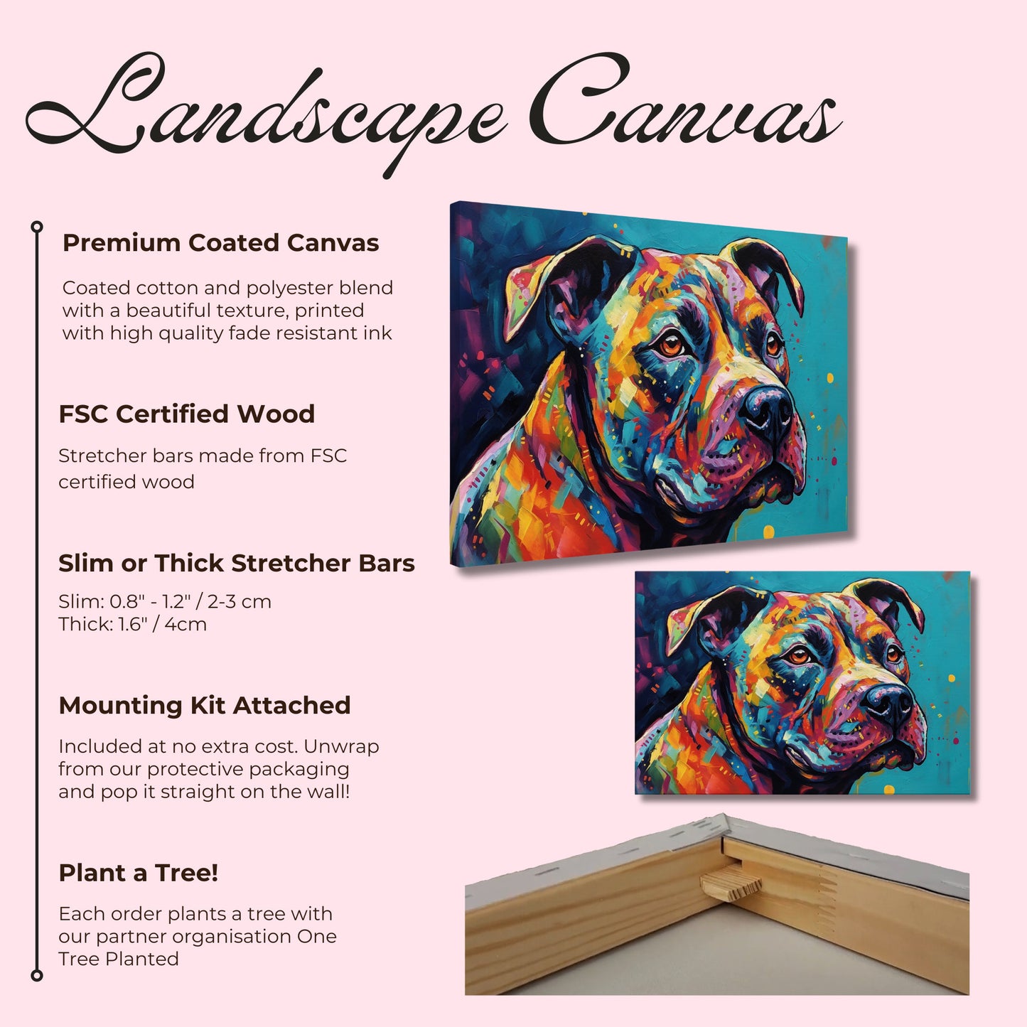 Abstract Staffordshire Bull Terrier Canvas Print. Unique Colourful Staffy Dog Painting, Rainbow Animal Decor Gift, Paint Splash Wall Art - CanvasityCrafts - Free Shipping