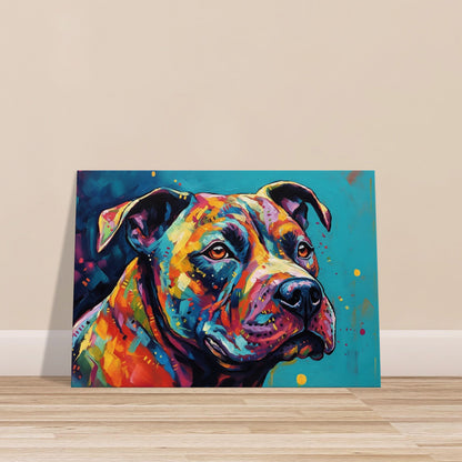 Abstract Staffordshire Bull Terrier Canvas Print. Unique Colourful Staffy Dog Painting, Rainbow Animal Decor Gift, Paint Splash Wall Art - CanvasityCrafts - Free Shipping