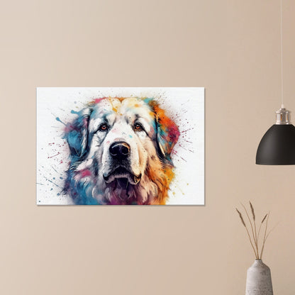 Majestic Great Pyrenees Canvas Print. Watercolor Wall Art Gift for Dog Lovers, Pyrenees Mom, Dad, Rainbow Splatter Painting, Paint Splash - CanvasityCrafts - Free Shipping