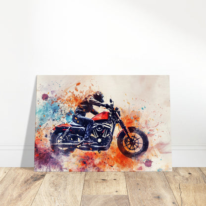 Black Labrador Motorbike Canvas Print. Funny Animal Wall Art Gift for Bikers, Motorcycle Owner, Lab Mom, Dad. Paint Splash Painting - CanvasityCrafts - Free Shipping