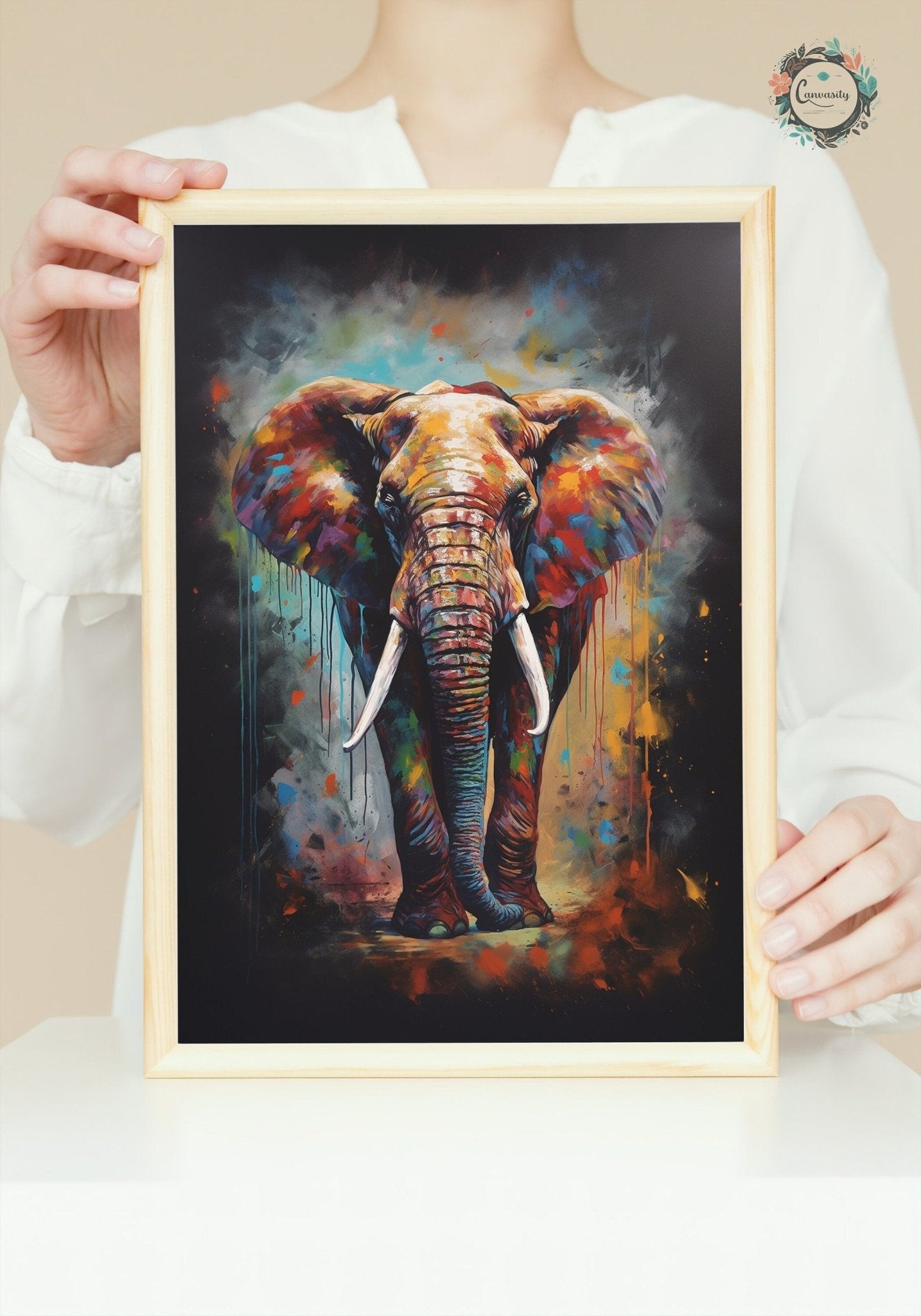 Incredible African Bull Elephant - Majestic Unframed Print - Wildlife Animal Wall Art for Nature Enthusiasts, Savanna, Safari Gift - Posters - Colourful wall art by Canvasity Crafts